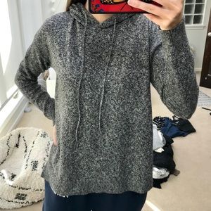 grey sweater with hoodie